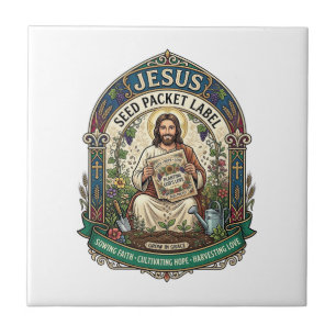 Jesus Seed Packet Label Jesus Seed Packet Christia Ceramic Tile