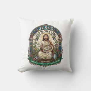 Jesus Seed Packet Label Jesus Seed Packet Christia Cushion