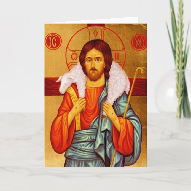 Jesus Seeker of Lost Sheep Holiday Card (Front)