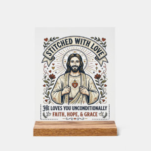 Jesus Sewing Quilting Shirt Christian Graphic_1 Acrylic Sign