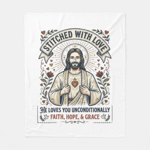 Jesus Sewing Quilting Shirt Christian Graphic_1 Fleece Blanket