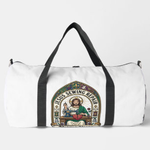 Jesus Sewing Repair Mended Heart Jesus Sewing Repa Duffle Bag