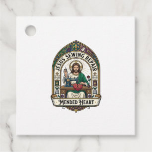 Jesus Sewing Repair Mended Heart Jesus Sewing Repa Favour Tags