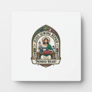 Jesus Sewing Repair Mended Heart Jesus Sewing Repa Plaque