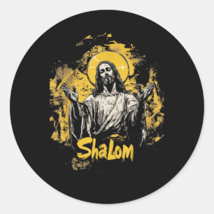 Jesus Shalom The Lord My Peace The Lord Is Peace Classic Round Sticker