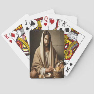 Jesus Sharing Bread in Holy Unity Playing Cards