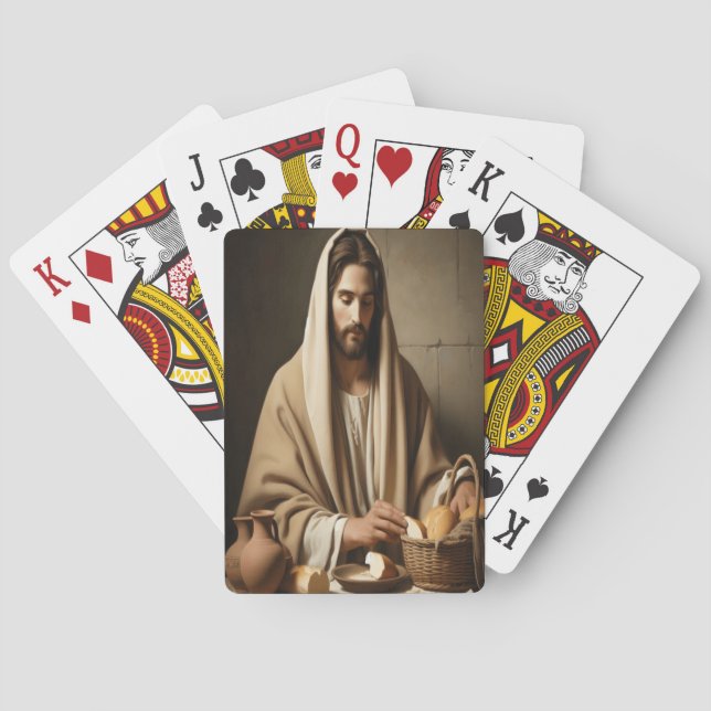 Jesus Sharing Bread in Holy Unity Playing Cards (Back)