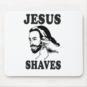 JESUS SHAVES MOUSE PAD