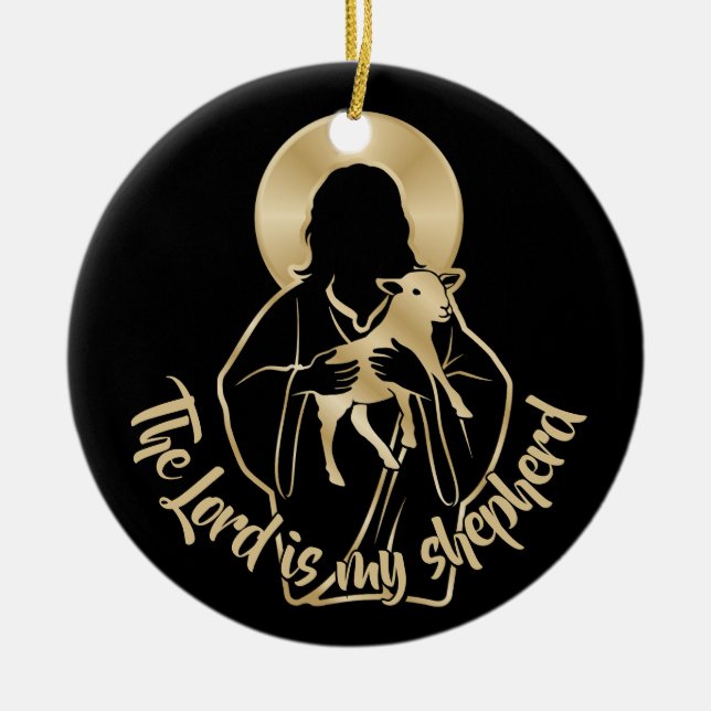Jesus Shepherd Ceramic Ornament (Front)