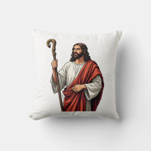 Jesus Shepherd Staff Vintage Engraving Tee 2 Cushion