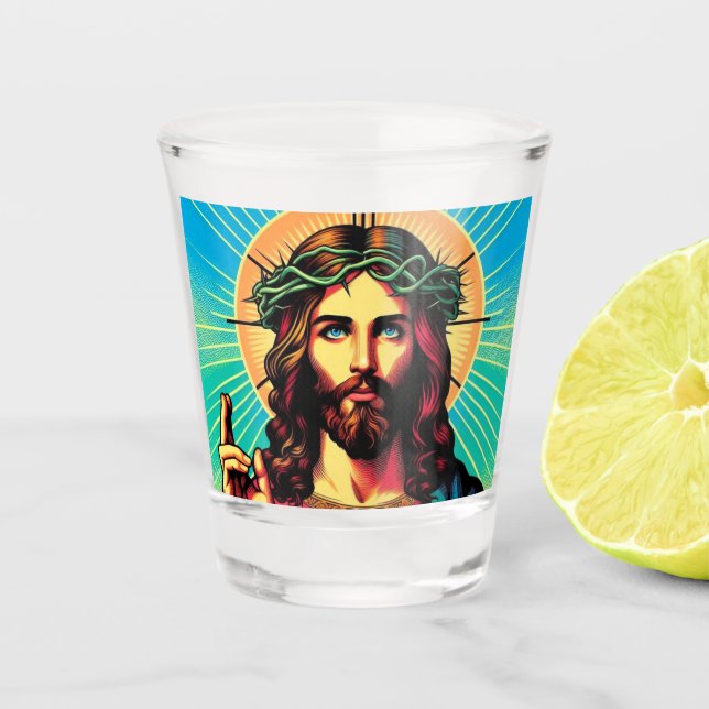 Jesus shot glass! shot glass (Front)