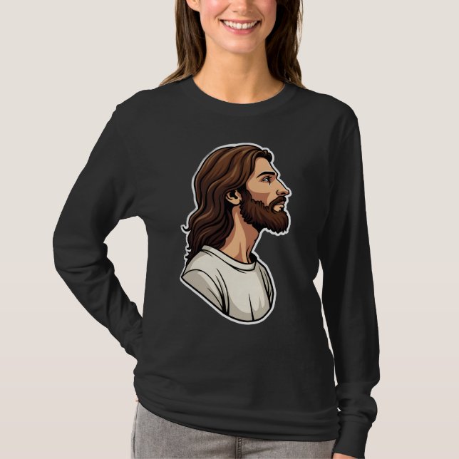 Jesus Side Profile Vintage Engraving Tee 2 (Front)