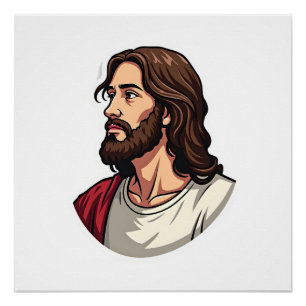 Jesus Side Profile Vintage Engraving Tee 2 Poster