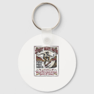 Jesus Skate Longboard Shirt Christian Key Ring