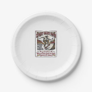 Jesus Skate Longboard Shirt Christian Paper Plate