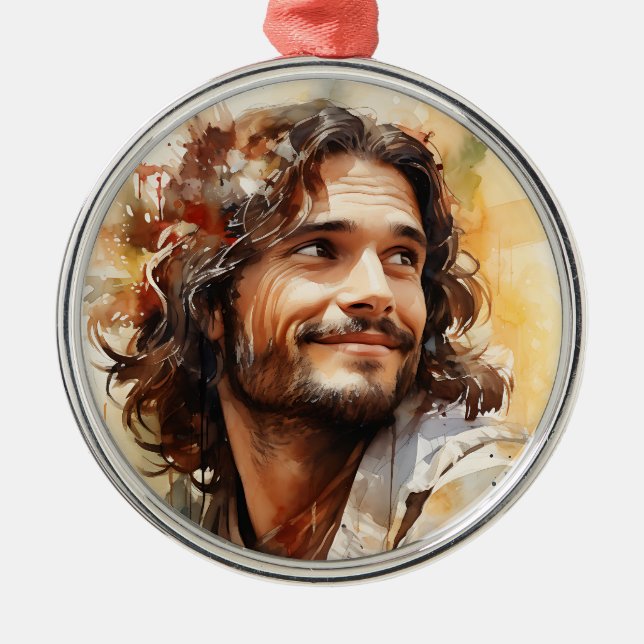 Jesus Smiling Ornament (Front)