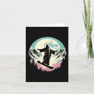 Jesus Snowboarding - Funny Christian Religious Sno Card