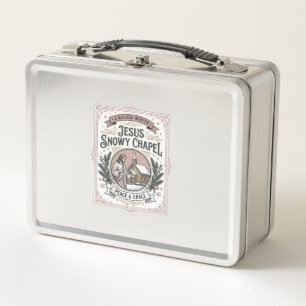 Jesus Snowy Chapel Jesus Snowy Chapel Christian Fa Metal Lunch Box