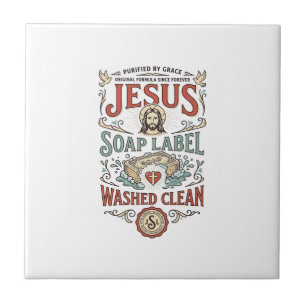Jesus Soap Label Washed Clean Jesus Soap Washed Cl Ceramic Tile