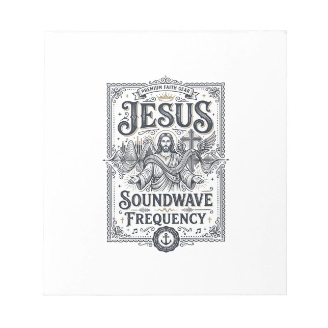Jesus Soundwave Frequency Jesus Soundwave Frequenc Notepad (Front)