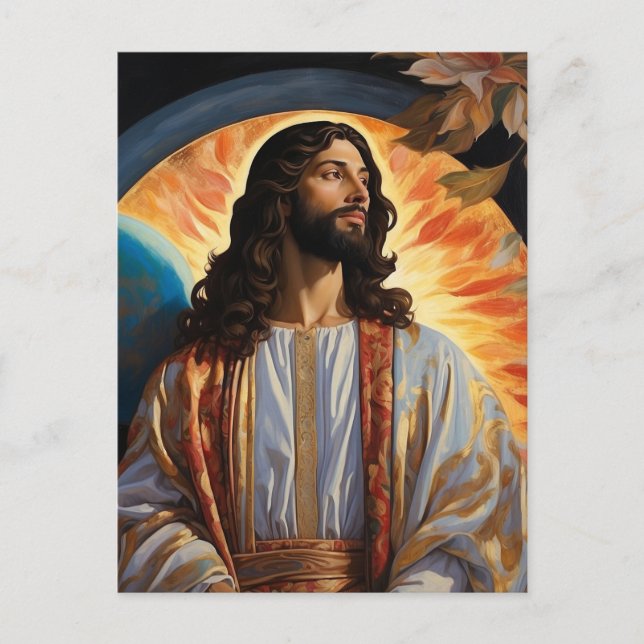 *~* Jesus Space Universe Earth Light Heal AP50 Postcard (Front)