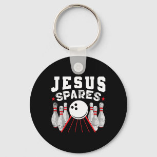 Jesus Spares Funny Christian Bowling Key Ring