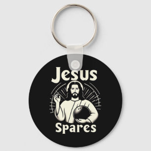 Jesus Spares Mens Womens Kids Ten Pin Bowling  Key Ring