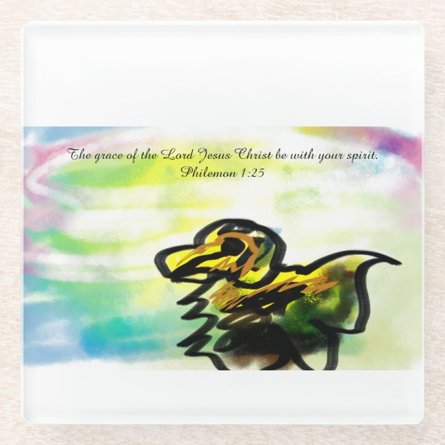 jesus spirit glass coaster (Front)