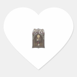 Jesus Stained Glass Jesus Stained Glass Cathedral Heart Sticker