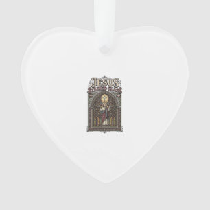 Jesus Stained Glass Jesus Stained Glass Cathedral  Ornament