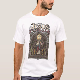 Jesus Stained Glass Jesus Stained Glass Cathedral T-Shirt