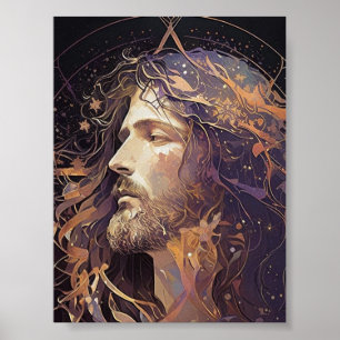 Jesus Stained Glass Poster