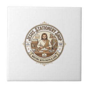 Jesus Stationery Shop Jesus Stationery Shop Christ Ceramic Tile