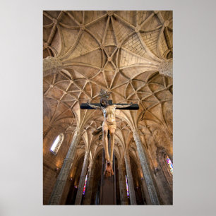 Jesus Statue In Cathedral, Interior Poster