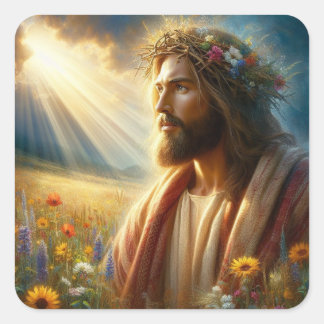Jesus sticker! square sticker