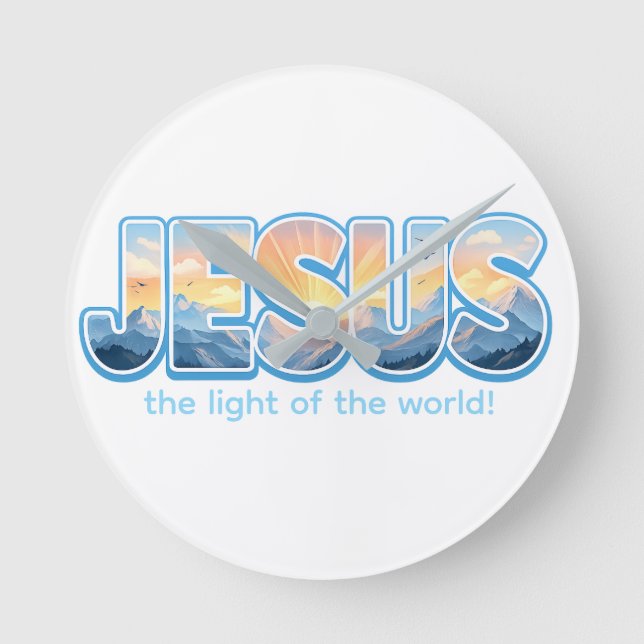 Jesus Sunrise Round Clock (Front)