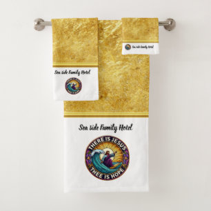 Jesus Surfing  Brings Adventure and Hope Bath Towel Set