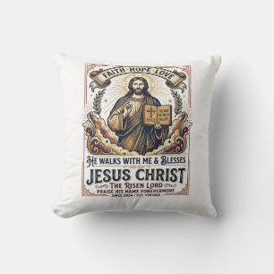 Jesus Surfing T-Shirt Inspirational Faith Cushion