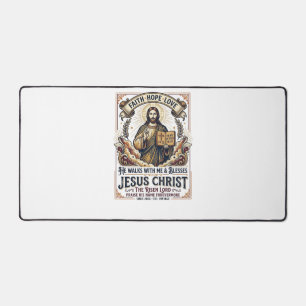 Jesus Surfing T-Shirt Inspirational Faith Desk Mat
