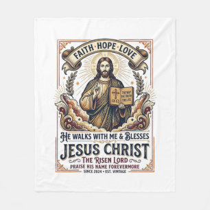 Jesus Surfing T-Shirt Inspirational Faith Fleece Blanket