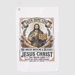 Jesus Surfing T-Shirt Inspirational Faith Golf Towel