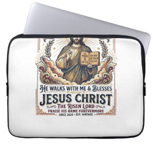 Jesus Surfing T-Shirt Inspirational Faith Laptop Sleeve