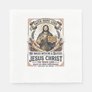 Jesus Surfing T-Shirt Inspirational Faith Napkin