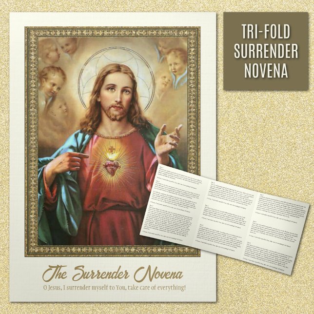 Jesus Surrender Novena Catholic Prayer Tri-Fold Card (TRI-FOLD SURRENDER NOVENA TO JESUS )