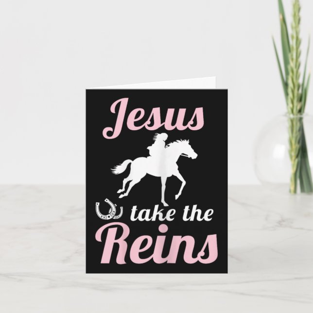 Jesus Take The Reins Christian Faith Sed Religious Card (Front)