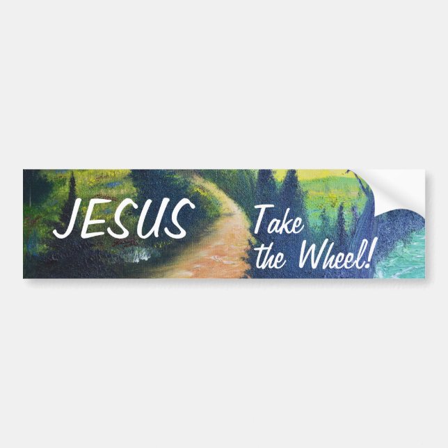 Jesus Take the Wheel Bumper Sticker (Front)