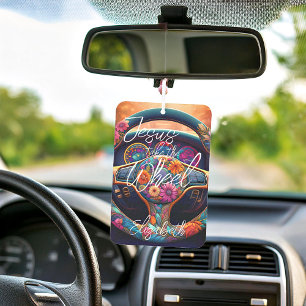 Jesus take the wheel floral custom car air freshener