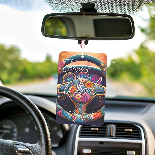 Jesus take the wheel floral custom car air freshener (Creator Uploaded)