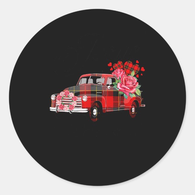 Jesus Take The Wheel Red Truck Christmas God Belie Classic Round Sticker (Front)