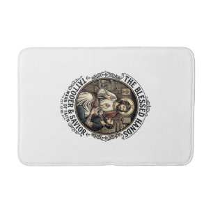 Jesus Tattoo Artist Studio T-Shirt Inspirational F Bath Mat